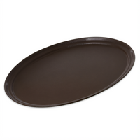 Carlisle Griptite 2 Oval Non-Skid Serving Tray, 27 x 22 Inches, Brown Fiberglass