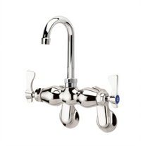 Krowne Royal Series Wall-Mounted Faucet with 6-Inch Gooseneck Spout and Adjustable Centers