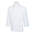 Thumbnail image #1 for Mercer Culinary Millennia Air M60017WHM Unisex Long-Sleeve Chef Jacket, Full Mesh Back, White, Medium Case of 12