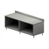 Thumbnail image #1 for BK Resources CSTR5-3696 96-Inch x 36-Inch Stainless Steel Chef Table with Open Front Cabinet Base and 5-Inch Backsplash