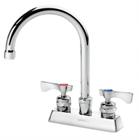 Krowne Royal Series Deck Mount Manual Faucet with 6-Inch Gooseneck Spout, 4-Inch Centers