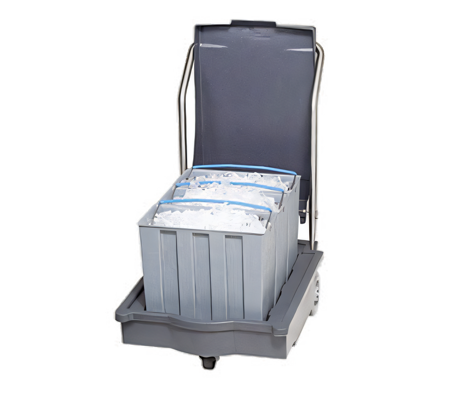 Product image #1 for SmartCART 75 Mobile Polyethylene Ice Caddy with 3 Totes, 75 lb Capacity