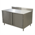 Thumbnail image #1 for BK Resources 48 x 36-Inch Stainless Steel Cabinet Base Enclosed Work Table with Hinged Doors and 5-Inch Backsplash
