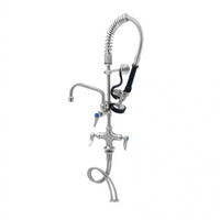 T&S Brass Mini Pre-Rinse Single-Hole Deck-Mount Mixing Faucet with 6-Inch Swing Nozzle