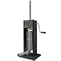 Weston 11 lb. Vertical Manual Sausage Stuffer with Stainless Steel Canister and 4 Funnels