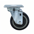 Thumbnail image #1 for BK Resources 4SBR-1PT-PLY 4" Polyurethane Plate Caster, 300 lb Capacity, Without Brake
