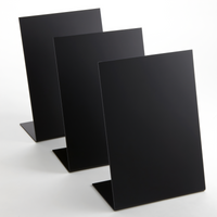 Tabletop Stand-Alone Chalkboard Sign, 5-7/8 x 3 x 8-1/4 Inches, Black, Pack of 3