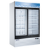 Thumbnail image #1 for Omcan USA Two-Section Reach-In Glass Door Merchandiser Refrigerator, 45 Cu. Ft., Bottom-Mounted Self-Contained Refrigeration