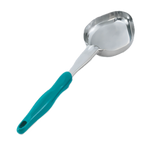 Thumbnail image #1 for Vollrath Jacob's Pride® 6412655 6 oz Solid Oval Stainless Steel Spoodle with Teal Nylon Handle Case of 12