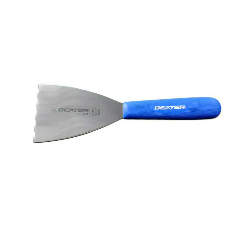 Product image #1 for Dexter Russell Cool Blue Sani-Safe High-Heat 3-Inch Griddle Scraper with Stiff Stainless Steel Blade, 12-1/2-Inch O.L.