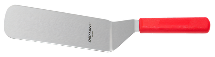Product image #2 for Dexter-Russell Sani-Safe 8-Inch x 3-Inch Stainless Steel Offset Cake Turner with Red Polypropylene Handle