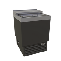 Glastender ST24-B 24-Inch Single-Door Slide-Top Bottle Cooler, Black Vinyl Exterior, Stainless Steel Interior