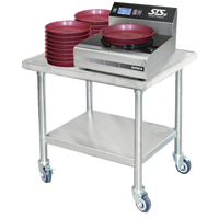 Dinex Power-Therm Mobile Induction Charger Table with Casters, 30 x 24 Inches