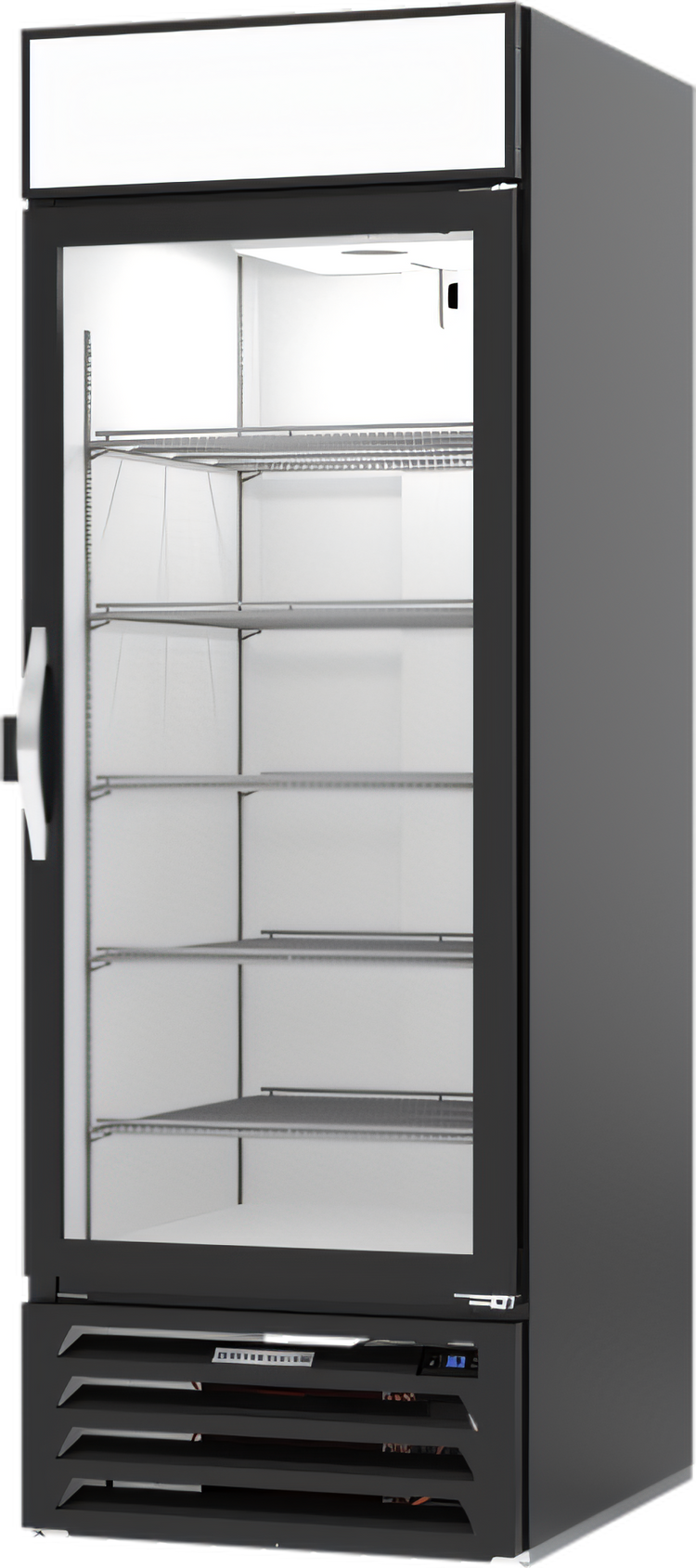 Product image #1 for Beverage-Air MarketMax IQ 1-Section Reach-In Black Glass Door Merchandiser Refrigerator with Electronic Smart Lock