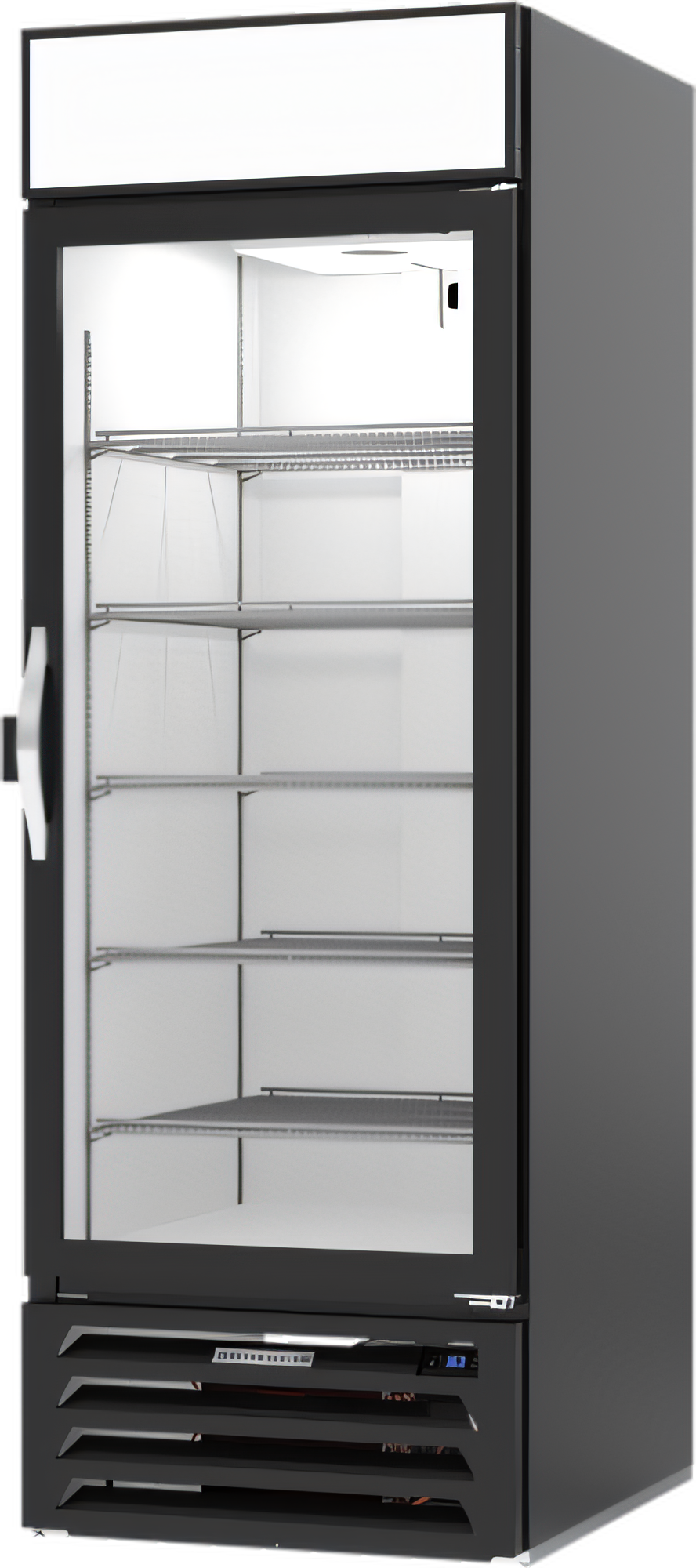 Product image #1 for Beverage-Air MarketMax IQ 1-Section Reach-In Black Glass Door Merchandiser Refrigerator with Electronic Smart Lock