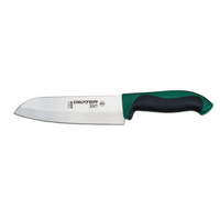 Dexter 360 7-Inch Stamped Santoku Knife with Green Polypropylene/Santoprene Handle