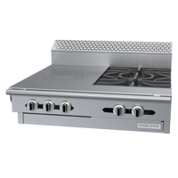 Garland Cuisine C36-17M 36 Inch Heavy Duty Modular Gas Combination Top Range with 2 Open Burners and 18 Inch Front-Fired Hot Top