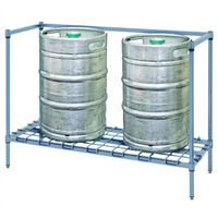 Quantum Modular Wire Keg Dunnage Rack, 60 in W x 18 in D x 34 in H, 3-Keg Capacity, Gray Epoxy Antimicrobial Finish