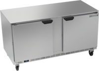 Beverage-Air UCF60AHC Two-Section Undercounter Freezer, 60-Inch, 14.39 Cu. Ft., Stainless Steel, Rear-Mounted Self-Contained