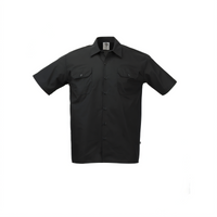 Mercer Culinary Metro Edge® Unisex Short-Sleeve Brewer/Work Shirt, Black, 5X-Large