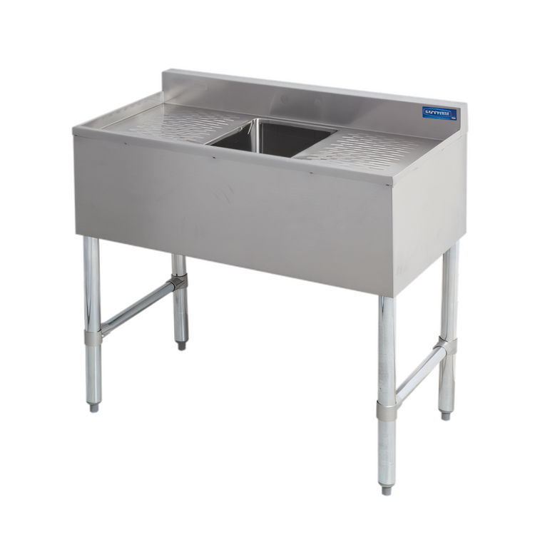 Product image #1 for Sapphire Manufacturing 36-Inch Single-Compartment Underbar Sink with Dual Drainboards, 304 Stainless Steel