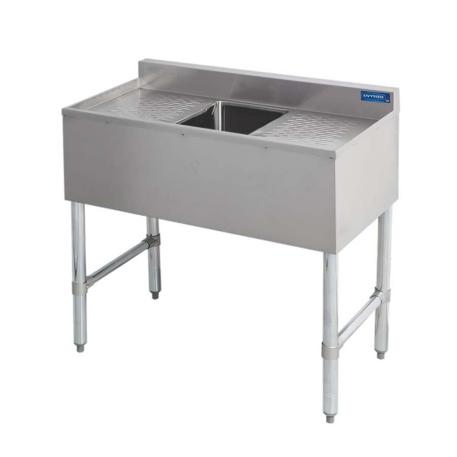 Product image #1 for Sapphire Manufacturing 36-Inch Single-Compartment Underbar Sink with Dual Drainboards, 304 Stainless Steel