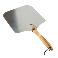 Old Stone 14 x 16 Inch Square Aluminum Pizza Peel with Folding Wooden Handle