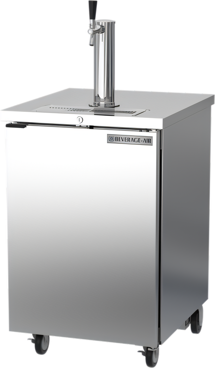 Product image #1 for Beverage-Air 24-Inch Solid Door Direct Draw Draft Beer Cooler with Single Faucet Tower, 1-Keg Capacity