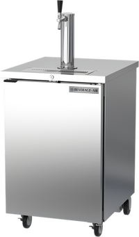 Beverage-Air 24-Inch Solid Door Direct Draw Draft Beer Cooler with Single Faucet Tower, 1-Keg Capacity