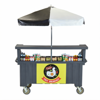 Cambro Camcruiser® Granite Gray Vending Cart with 4 Full-Size Wells and 72
