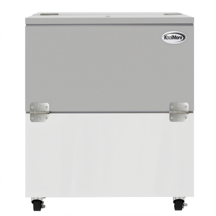 Product image #1 for KoolMore 34-Inch Freestanding Commercial Milk Cooler, 8-Crate Capacity, Dual Vertical Swing Doors