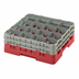 Thumbnail image #2 for Cambro Camrack Full Size 16-Compartment Glass Rack with 2 Soft Gray Extenders, Red