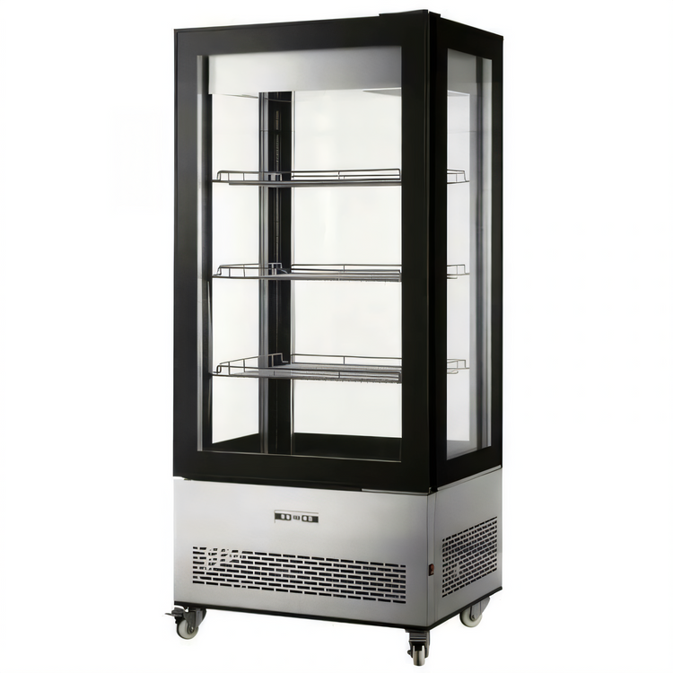 Product image #1 for Omcan USA See-Thru Full-Service Refrigerated Display Case with Glass Door, 19.42 Cu. Ft., Floor Model