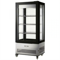 Omcan USA See-Thru Full-Service Refrigerated Display Case with Glass Door, 19.42 Cu. Ft., Floor Model