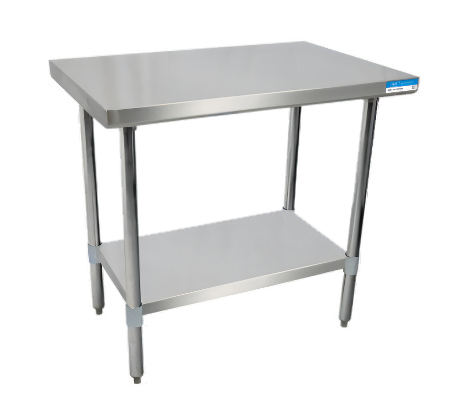 Product image #1 for BK Resources 30-Inch x 18-Inch Stainless Steel Work Table with Adjustable Undershelf