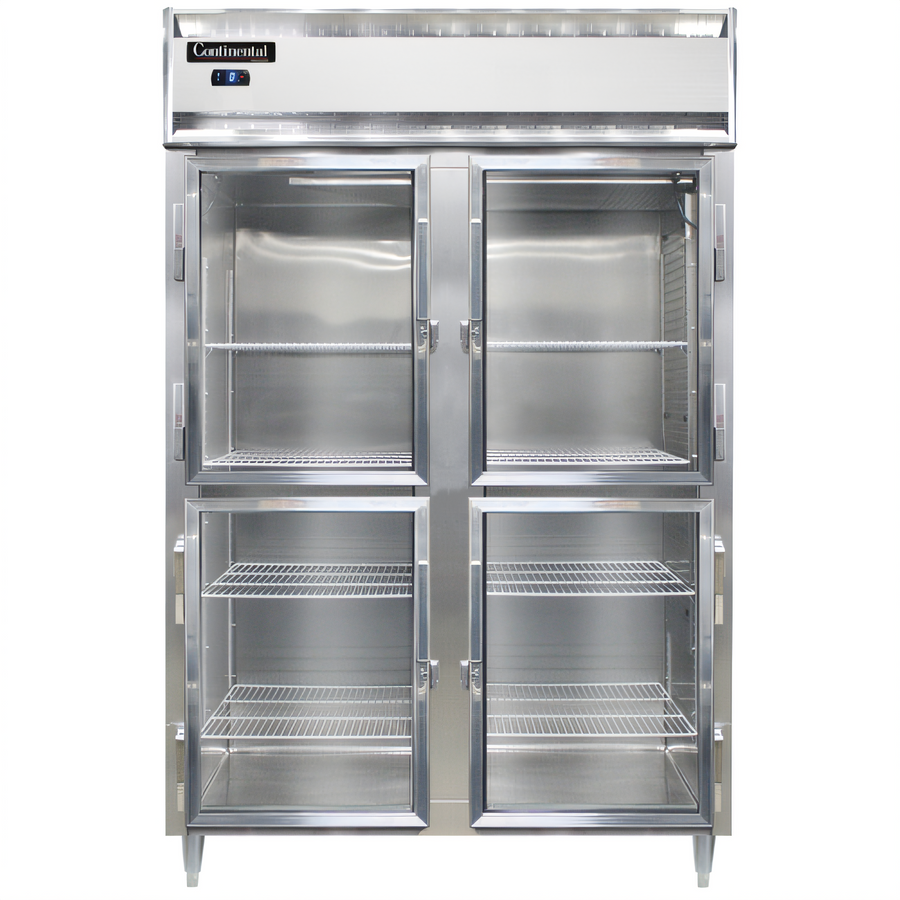 Product image #1 for Continental Refrigerator D2FSNSSGDHD Designer Line Two-Section Shallow Depth Reach-In Glass Door Freezer