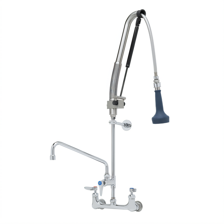 Product image #1 for EverSteel DuraPull Wall-Mount Add-On Faucet Pre-Rinse Unit with 8-Inch Adjustable Centers and 12-Inch Swing Nozzle