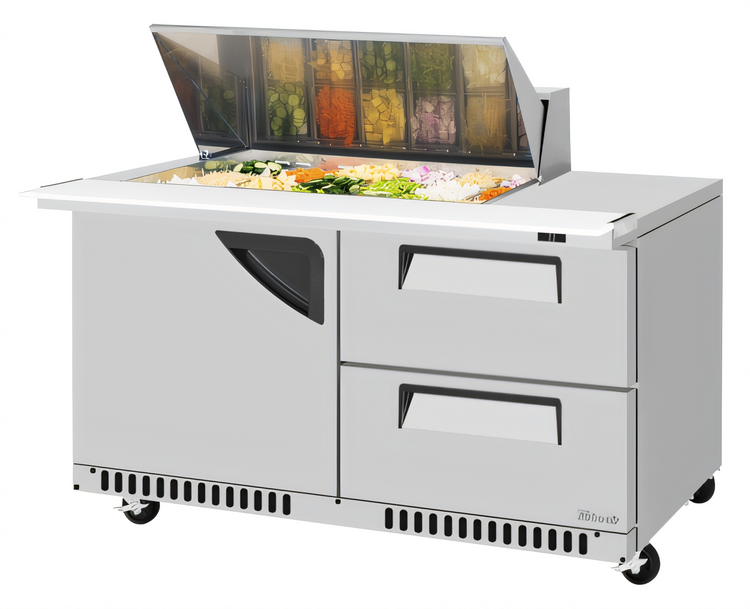 Product image #1 for Turbo Air Super Deluxe 60-1/4-Inch Front Breathing Refrigerated Sandwich/Salad Mega Top Prep Table with Work Station, 2 Drawers, 1 Door