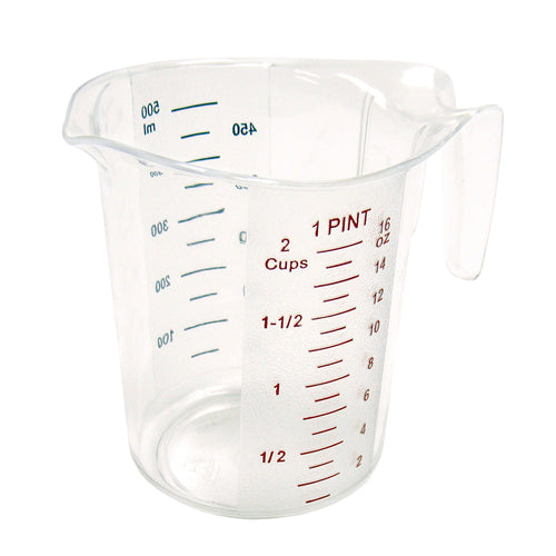 Product image #1 for Winco Deluxe Polycarbonate 1-Pint Measuring Cup with Ounce and Milliliter Markings