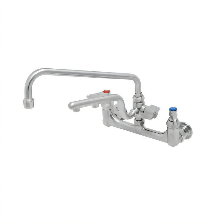 Product image #2 for T&S Brass UltraRinse 8-Inch Centers Wall Mount Pre-Rinse Mixing Faucet with 12-Inch Swing Nozzle and 1.5 GPM Spray Arm