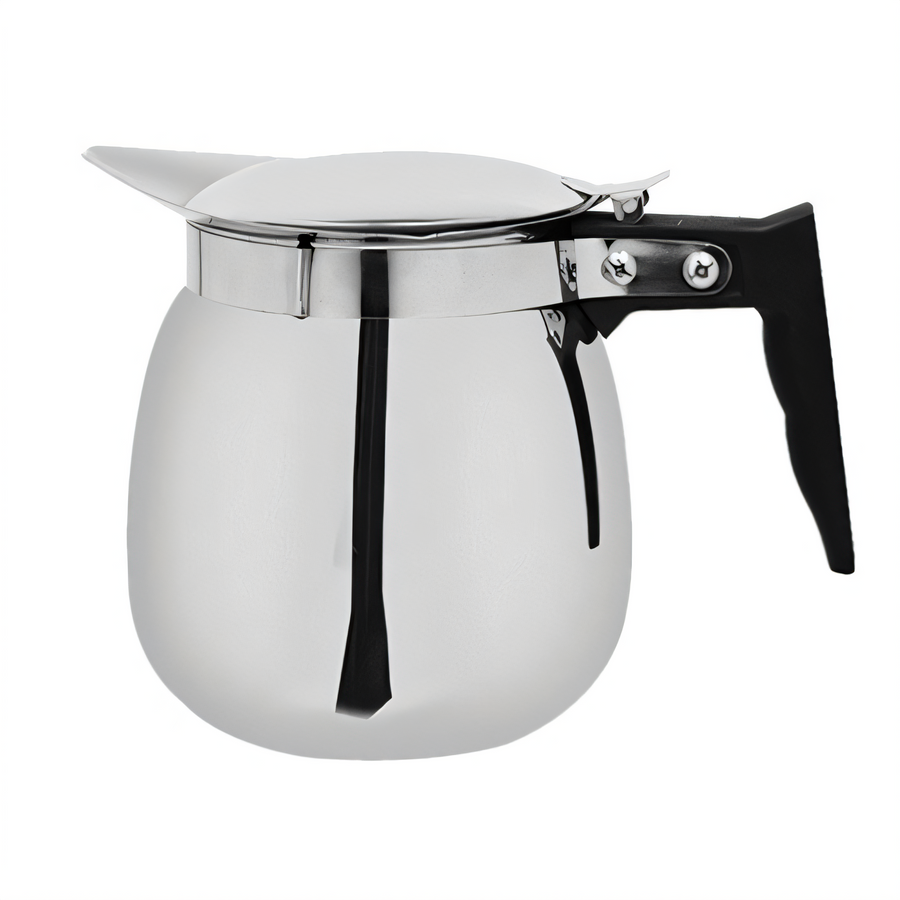 Product image #1 for Winco 64 oz Stainless Steel Coffee Decanter with Lid and Black Handle