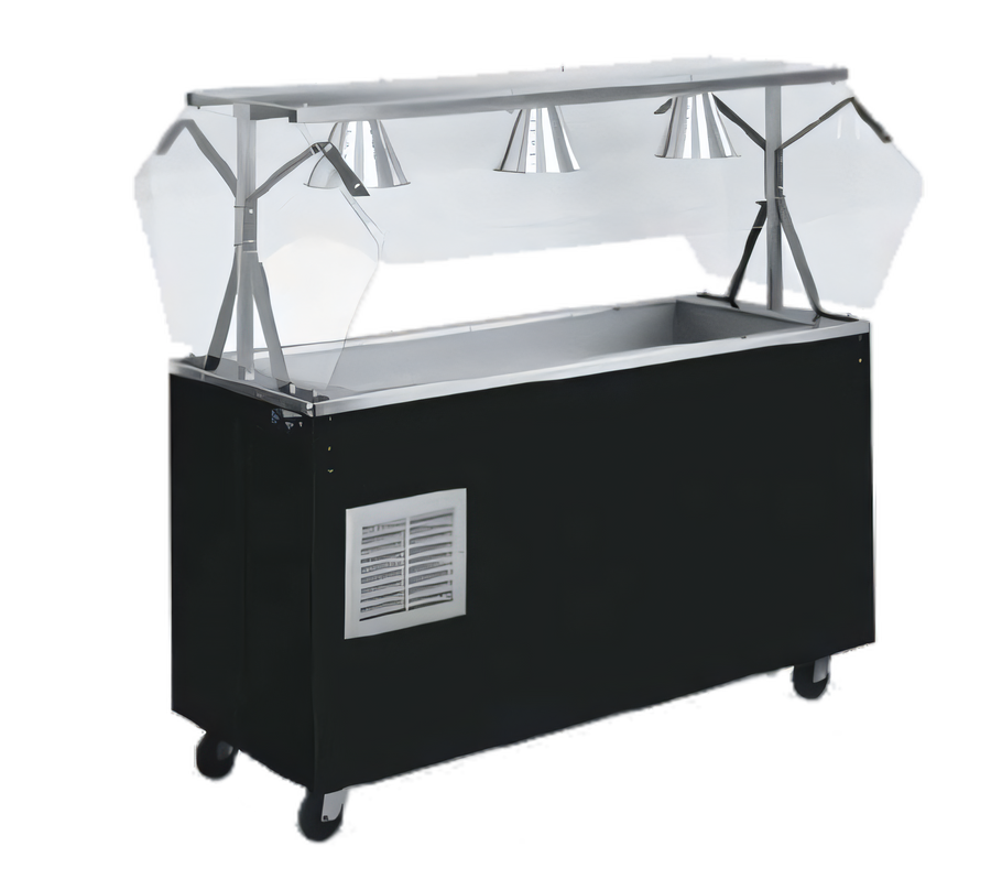 Product image #1 for Vollrath 2-Series Affordable Portable Mobile Refrigerated Cold Food Pan Buffet Station, 4-Pan, 60 Inch Wide, with Clear Acrylic Breath Guard