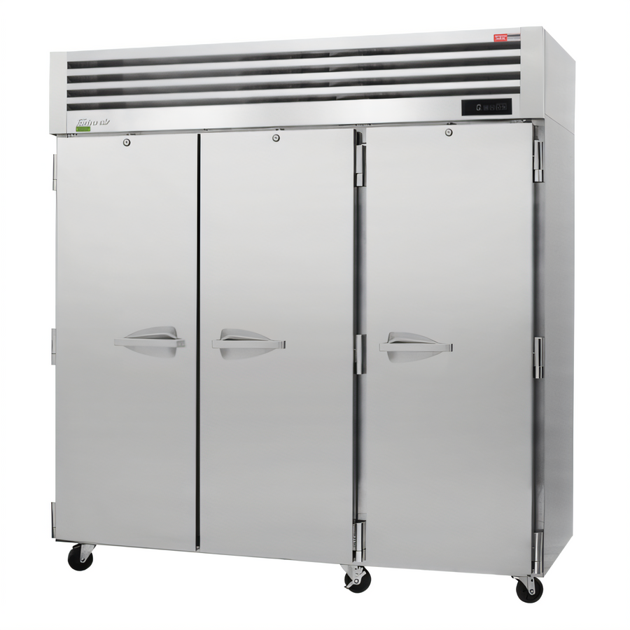 Product image #1 for Turbo Air PRO Series Three-Section Reach-In Freezer with All Left-Hinged Solid Doors, 74.94 Cu. Ft., Top-Mount Self-Contained Compressor