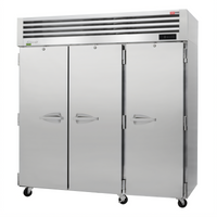 Turbo Air PRO Series Three-Section Reach-In Freezer with All Left-Hinged Solid Doors, 74.94 Cu. Ft., Top-Mount Self-Contained Compressor