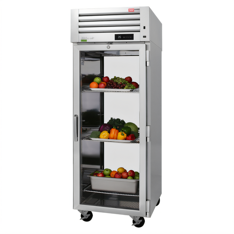 Product image #1 for Turbo Air PRO Series One-Section Pass-Thru Reach-In Refrigerator with Glass Doors, Top-Mounted Self-Contained, 29 Cu. Ft.