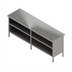 Thumbnail image #1 for John Boos EBOS6-24132 Enclosed Base Work Table with Open Front, 132 Inch x 24 Inch, 16 Gauge Stainless Steel Top
