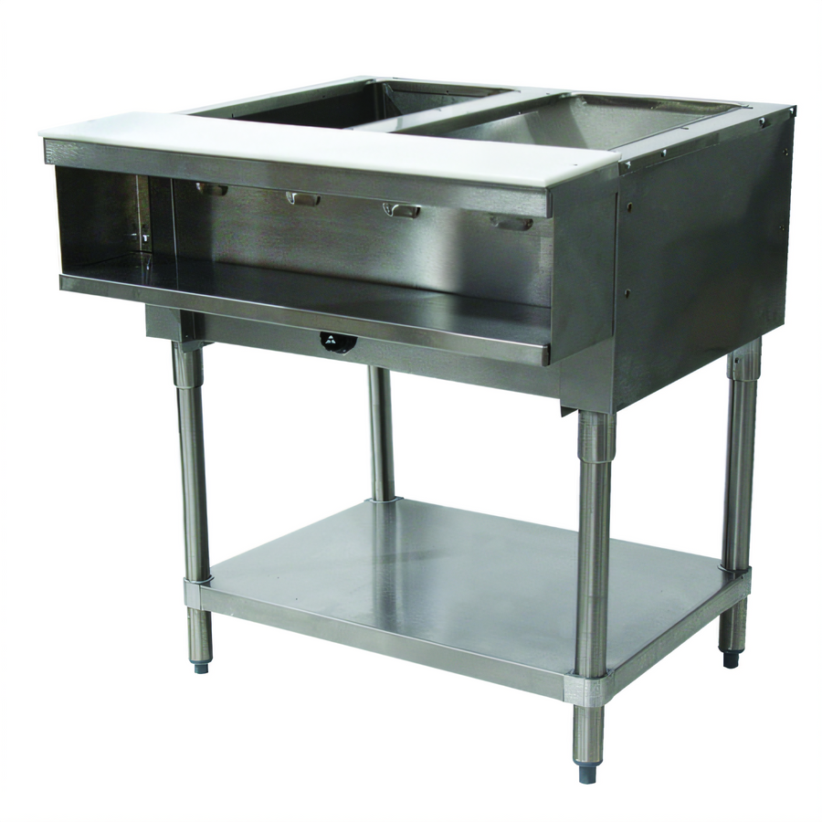 Product image #1 for Advance Tabco Triumph (Supreme) 2-Well Water Bath Hot Food Table, Natural Gas, Open Base with Undershelf