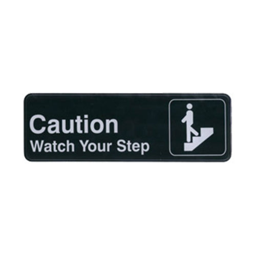 Product image #1 for Winco Caution / Watch Your Step Information Sign, 9 x 3 Inches, Black with White Imprint