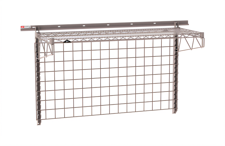 Product image #1 for Metro SmartWall Wall-Mounted Station Base Kit Starter Unit with 24 x 48 Wire Grid and 18 x 48 Wire Shelf