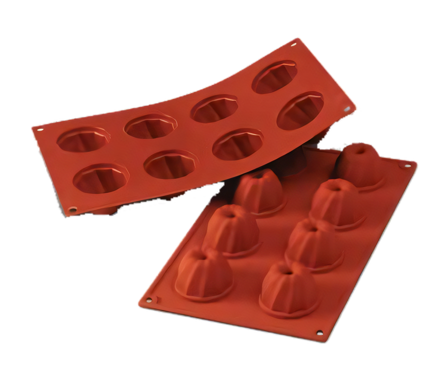 Product image #1 for Silikomart SF057 Kouglof Silicone Baking Mold, 8-Section, Red